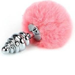 Pink Spiral Metal Anal Plug Beginner Toy