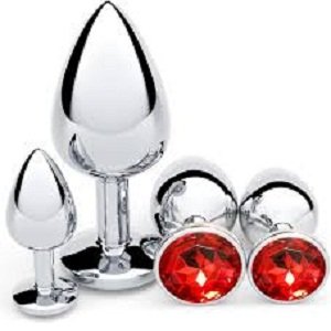4 Pcs Jewel Butt Plugs Sex Toy Anal Training Kit