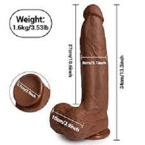 13 Extra Long Huge Brown Lifelike Anal Dildo
