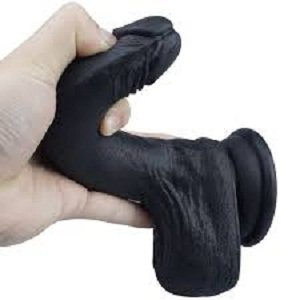 9.8 Inch Black Thick Big Dildo Dual Density Silicone