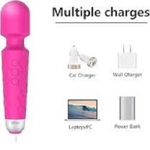 Portable Cordless Massager Multiple Speeds And Modes For Body With Rose - Image 2