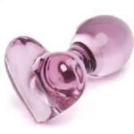 Crystal Glass Butt Plug Mini Pink Glass Anal Plug