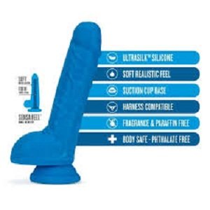 Blush Novelties Dual Density Cock, Neon Blue - Adult Toys In Pakistan
